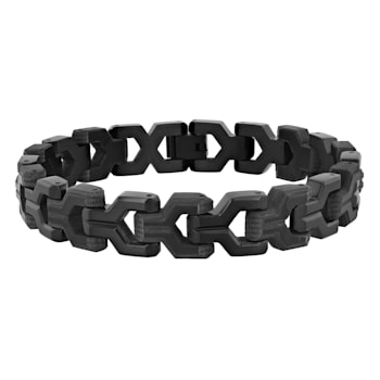 Stainless Steel & Forged Carbon "Y" Link Bracelet