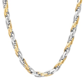 Stainless Steel Yellow Ion Plated Singapore Chain Necklace