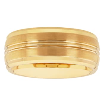 Tungsten Comfort™ Tungsten Yellow Ion Plated Grooved Band