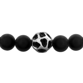 Stainless Steel Matte Onyx Bead Bracelet