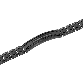 1/10CTW Black Diamond & Black IP Stainless Steel Bracelet