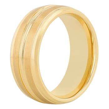 Tungsten Comfort™ Tungsten Yellow Ion Plated Grooved Band