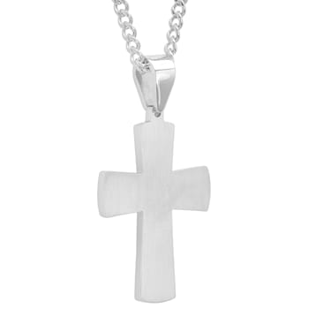 0.38CTW Stainless Steel Stacked Cross