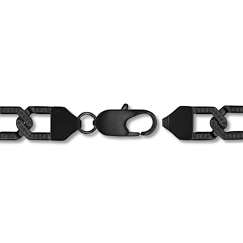1.5CTW Black Diamond Black Stainless Steel Iced 20' Link Bracelet