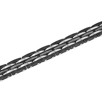 Stainless Steel Black Ion Plated Black Diamond Bracelet 1.0ctw