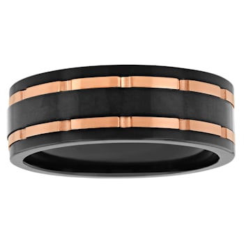 Tungsten Comfort™ Tungsten Black and Rose Ion Plated Forged Carbon Fiber
Groove Band