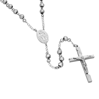 Stainless Steel Beaded Crucifix Necklace