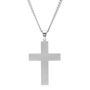 0.20CTW Blue Diamond Stainless Steel with Black IP Cross