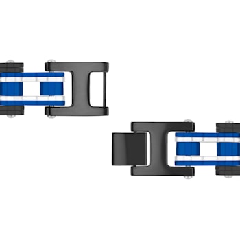 Tri-Tone Stainless Steel Bicycle Link Bracelet