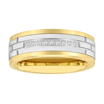 Tungsten Comfort™ 1/10CTW Diamond Tungsten Yellow Ion Plated Band