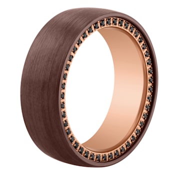 Tungsten Comfort™ Black Sapphire Tungsten Brown and Rose Ion Plated Band