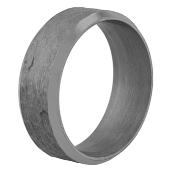 Tantalum 8MM Hammered Center Beveled Edge Band