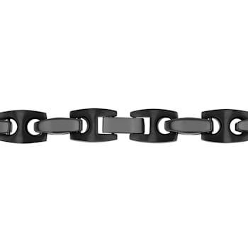Black Stainless Steel Mariner Link Chain Necklace