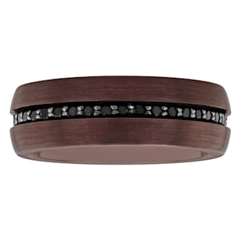 Black Sapphire with Bronze IP Tungsten Band