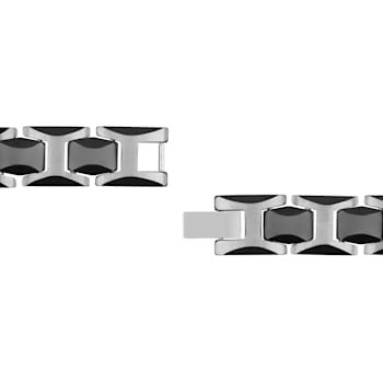 Tungsten and Stainless Steel with Two-tone Finish Link Bracelet