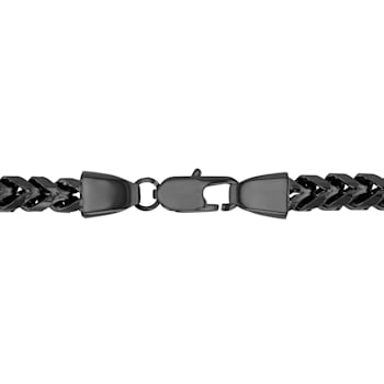 Black Stainless Steel 6MM Franco Link Chain Necklace