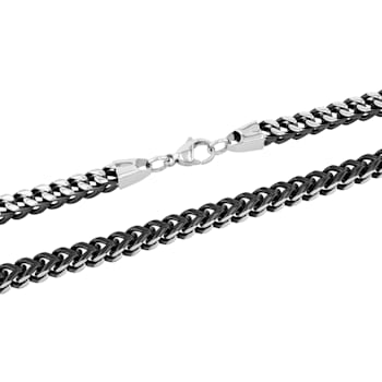 Stainless Steel Two-Tone 6MM Franco Curb Chain Necklace