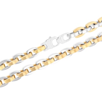 Two-Tone Stainless Steel 10MM Horseshoe Link Chain Necklace