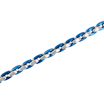 Stainless Steel Blue Ion Plated Link Bracelet