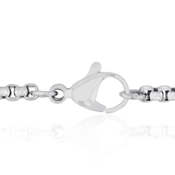 Black and White Diamond Stainless Steel Black IP Cross With Chain .50ctw
