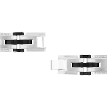 1/2CTW Diamond Two-Tone Stainless Steel Link Bracelet