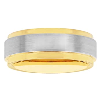 Two-Tone Tungsten 8MM Step Edge Band