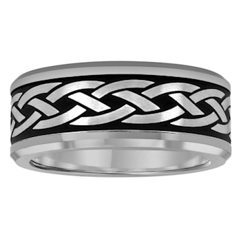 Tungsten Comfort™ Tungsten Celtic Design Black Ion Plated Band