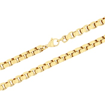 Stainless Steel 7MM Yellow Ion Plated Box Link Chain