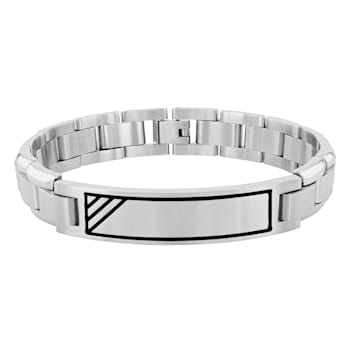 Stainless Steel Geometric Design Dog Tag Pendant, ID Bracelet, and Money
Clip Set