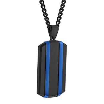 Stainless Steel Two-Tone Dog Tag Pendant