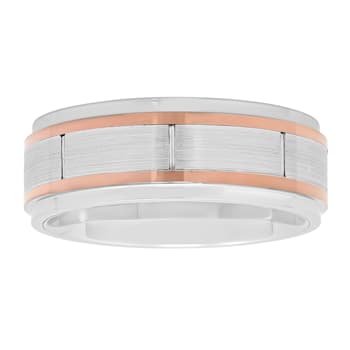 Cobalt and Rose Ion Plated Beveled Edge Band