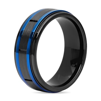 Two-Tone Tungsten 8MM Brick Band