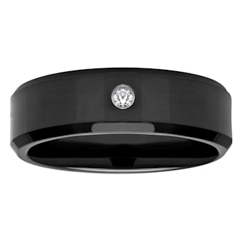 Tungsten Comfort™ .05CTW Diamond Tungsten Black Ion Plated Band