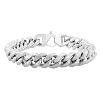 Stainless Steel Two-Sided Curb Link Chain Bracelet