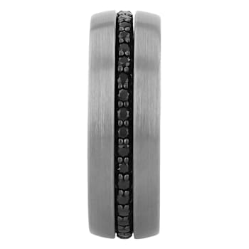 Tungsten Comfort™ Black Sapphire White Tungsten 8MM Band