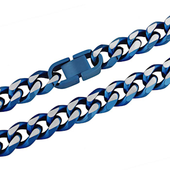 Stainless Steel Blue Ion Plated Curb Link Chain