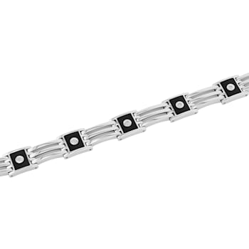 1/10CTW Diamond Titanium Link Bracelet