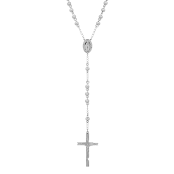 Stainless Steel Beaded Crucifix Necklace
