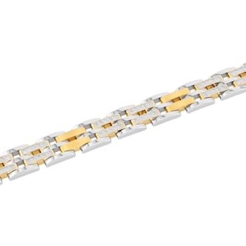 1CTW Diamond Two-Tone Stainless Steel Link Bracelet