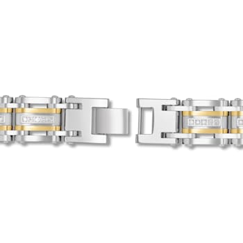 1CTW Diamond Yellow Stainless Steel Link Bracelet