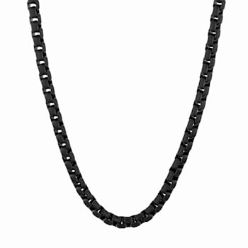 Black Stainless Steel 4MM Box Link Chain Necklace