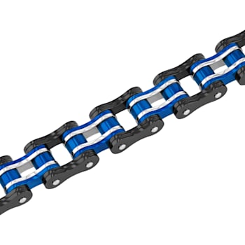 Tri-Tone Stainless Steel Bicycle Link Bracelet