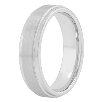 Tungsten Comfort™ Tungsten White Polished/Brushed Step Band