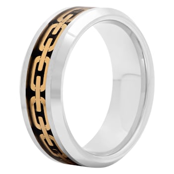 Tungsten Comfort™ Tungsten 8MM Chain Inlay Band