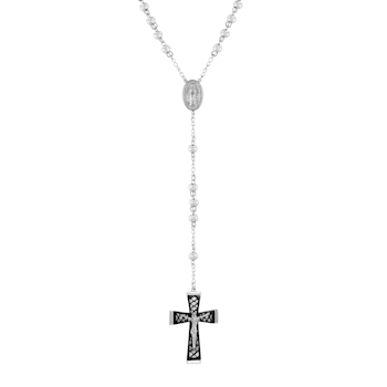 Stainless Steel Beaded Crucifix Necklace
