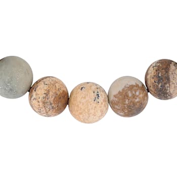 River Rock Bead and Stainless Steel Bolo Bracelet