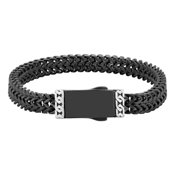 Black Stainless Steel Double Franco Link Bracelet