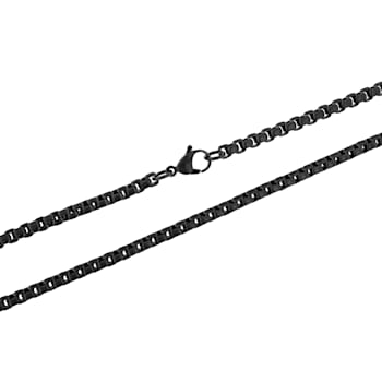 Black Stainless Steel 4MM Box Link Chain Necklace