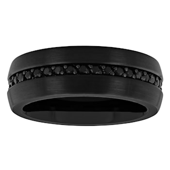 Black Sapphire with Black IP Tungsten Band