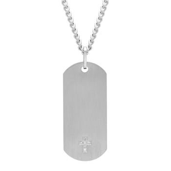 0.05CTW Stainless Steel Dog Tag